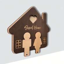 1个全新创意木质家庭钥匙扣，优质木质家用钥匙收纳架，专为日常整理和时尚家居装饰而设计，坚固耐用，适用于玄关、客厅或厨房，小巧精致的木质配件，是家庭必备用品的理想之选，也是理想的乔迁礼物，可靠耐用的木质工艺确保钥匙安全存放。 - 黑與白 - 查看 7