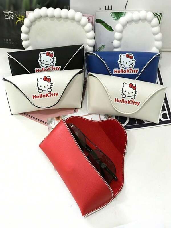 Sanrio 1 Pc HelloKitty High Beauty Retro Hello Kitty Portable Glasses Bag, Sun Sunglasses, Myopia Glasses Protective Cover, Pressure Resistant Storage Glasses Box