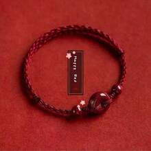 1pc Handmade Lucky Knot Red String Bracelet, Friendship Bracelet, Symbolizing Peace And Good Fortune, Chinese Cultural Amulet, Birthday Anniversary Gift, Wishing You Constant Good Luck