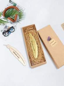 1pc Gift Box Bookmark, Custom Vintage Feather Bookmark, Laser Engrave Name, Exquisite Gift Box, Gifts For Readers, Book Lovers, Friends, Family, Couples, Birthday Gifts, Graduation Gifts, Back To School Gifts, Back To School, Back To School Gifts, Back-To-School Gifts