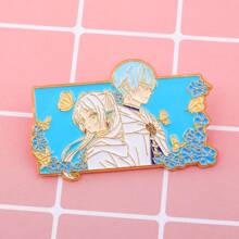 1 Stück universelle Anime-Film Cosplay Trauerbegleiter Frilish Emaille Metall Anstecknadel, dekoratives Accessoire für Tasche/Kleidung, Valentinstag Geschenk für Paare