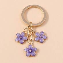 1PCS Cherry Blossom Keychain, Colored Flower Keychain, Bag Car Pendant Pendant, Schoolbag Pendant. - 白色 - 查看 8