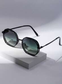 Nouvelles lunettes de mode rétro géométriques, monture en métal simple et élégante de haute qualité. Lunettes punk convenant pour le port quotidien décontracté, les fêtes, la photographie de rue, les défilés de mode