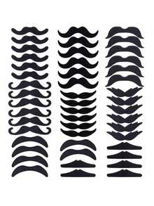 24 Pcs-Self-Adhesive Fake Mustache Set Novelty Mustache, Fancy Dress Fake Mustache Sticker Set For Costume And Halloween Party, Cosplay Props, Party Photo Props(Style Random)