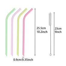 MYLOLF 4/6/12 piezas Pajitas de silicona reutilizables - Con cepillo de limpieza gratis, Set de pajitas de silicona, portátil, pajitas flexibles reutilizables, resistentes al calor y al desgaste para botellas de agua, té, bebidas, adecuadas para picnic, camping, fiestas