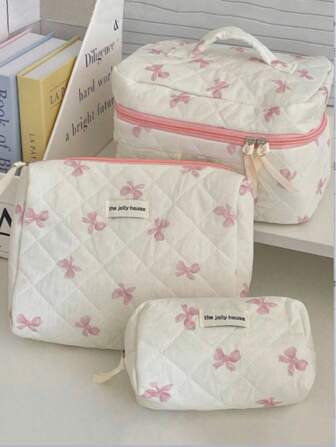 1 Piece Cute Little Fresh Girl Storage Bag, Makeup Bag, Book Bag, Portable Storage Bag, Travel Toiletries Bag, Beauty Supplies Storage Bag, Cartoon Makeup Bag