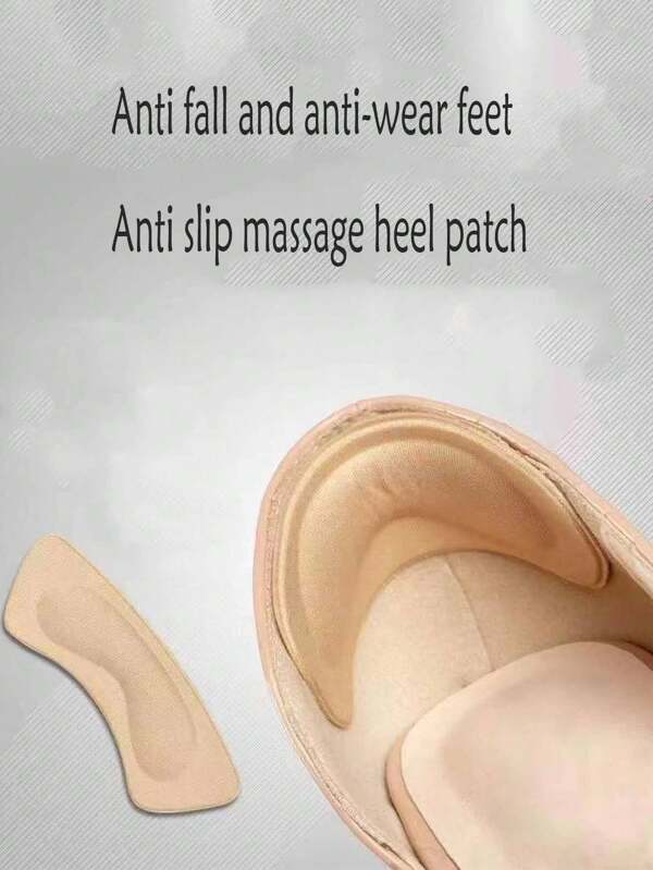 2 Pairs 4D Sponge Heel Cushions, Thick Anti-Slip Hidden Heel Grips To Prevent Shoe Slippage For Men & Women