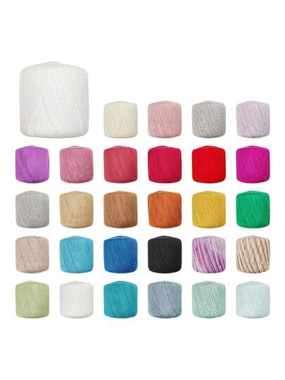 4 pachete, 50g/1.76oz per pachet, fire de dantelă de vară, potrivite pentru haine, genți de mână, eșarfe, croșetat manual DIY, colorate, moi și prietenoase cu pielea