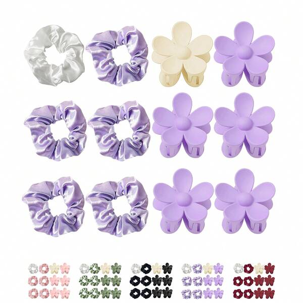 12pcs Bridesmaids Set Flower Bridesmaids Hair Claw Clips Large Hair Clips Same Color Hair Bands Bachelorette Party Bridal Party Gifts Wedding Favors Ladies Bridesmaids Proposal Gifts