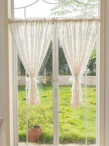 1pc Rainbow Polka Dot Patterned Bohemian Style Room Divider Curtain, Suitable For Kitchen, Bathroom, Bedroom, Entryway (130g Fabric Weight)