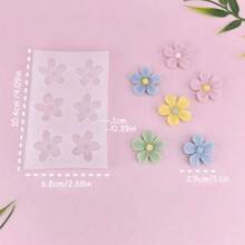 1 pieza Molde de silicona de 6/12 cavidades para hacer velas y manualidades, con diseño de pétalos florales de cerezo y girasol de cinco pétalos, moldes reutilizables para manualidades DIY, jabón, arte en resina, herramientas decorativas de yeso aromático, jabón, cera en cubos, impresiones detalladas, suministros para hacer regalos para bodas, graduaciones, cumpleaños, fiestas y decoración