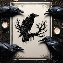 1pc Metal Cutting Die, Crow Perching On Branch Design, For Crafting Paper Cutting, Scrapbooking, Card Making DIY Decoration