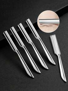 5/3/1pc Stainless Steel Eyebrow Razor With Protective Comb, Fine Blade, Perfect For Beginners, Makeup Tools