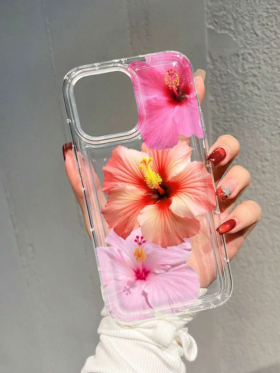 1个芙蓉花印花保护壳，兼容 11 12 13 14 15 Pro Max/13 Pro Max XR XS 16 16 Pro Max、A54 5G、A52、A14、A15、A12、S22、S21、A33 5G、Galaxy A50、S24、S25 Ultra、S23 FE、S21、A71 4G、A55 5G、A52、S10+，男女皆宜的精美礼物，防水防震防摔防刮，国际版，非国内版。 - 無色 - 查看 1