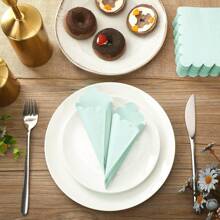 20pcs/40pcs/120pcs, Colourful Wavy Edge Napkins, 6.5 X 6.5 Inches, Party Disposable Paper Napkins, Multi-Colour Napkins With Wavy Edge Design, Suitable For Dinner, Wedding, Birthday Party Supplies.