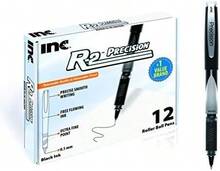 Inc. R2 Precision Rollerball Pens - 0.5 Mm Ultra Fine-Point Pen Set With Comfort Grip For School, Office, Writing, And Journaling, 12 Pack, Black Ink - Light Grey - View 1