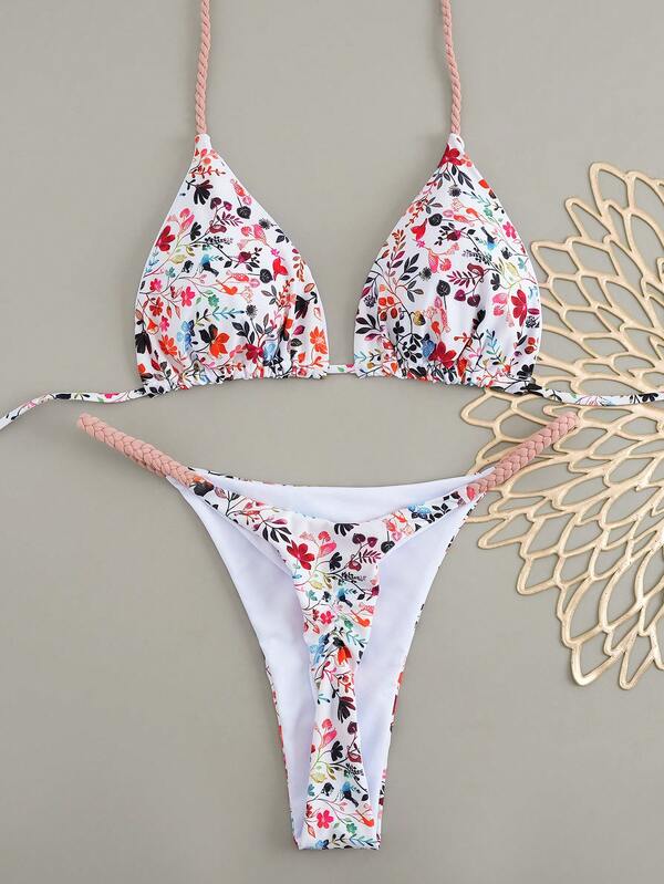 Neuer sexy Push-Up geflochtener Bikini Zweiteiler, brasilianische Hose, Bademode für den Strandurlaub