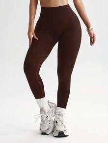 1 PC High-Waist Yoga Pants With Elastic Waistband And Buttocks-Lifting And Abdomen-Slimming Effect, Suitable For Autumn. Ideal For Gym Wear, Yoga And Running,Women's High Stretch Thermal Gym Leggings Thermal Lined Tummy Control Butt Lifting Activewear For Cold Weather Workouts,Ski Wear Women