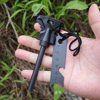 1 Pc Of Large ABS Fire Starter With Magnesium Rod - Durable, Waterproof, Multi-Functional Outdoor Survival Tool, Butterfly Handle Design, Perfect For Camping And Hiking