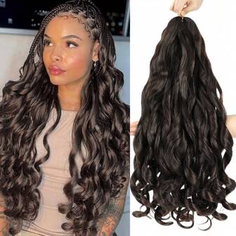 12/18/24/30 inch 1 pachet păr împletit buclat francez, păr ondulat larg, elastic, cu vârfuri creț, păr împletit Yaki creț pre-întins pentru extensii de păr (#4)