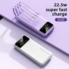 50.000 mAh tragbare Powerbank mit 4 Ladekabeln und Spiegelbildschirm, unverzichtbar für Reisen, löst Akkuangst