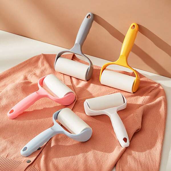 1 Handle+1 Replacement Roll, Sticky Hair Remover To Tear Off Dust Paper Portable Sticky Hair Artifact Pet Hair Remover Roller Sticky Hair Remover