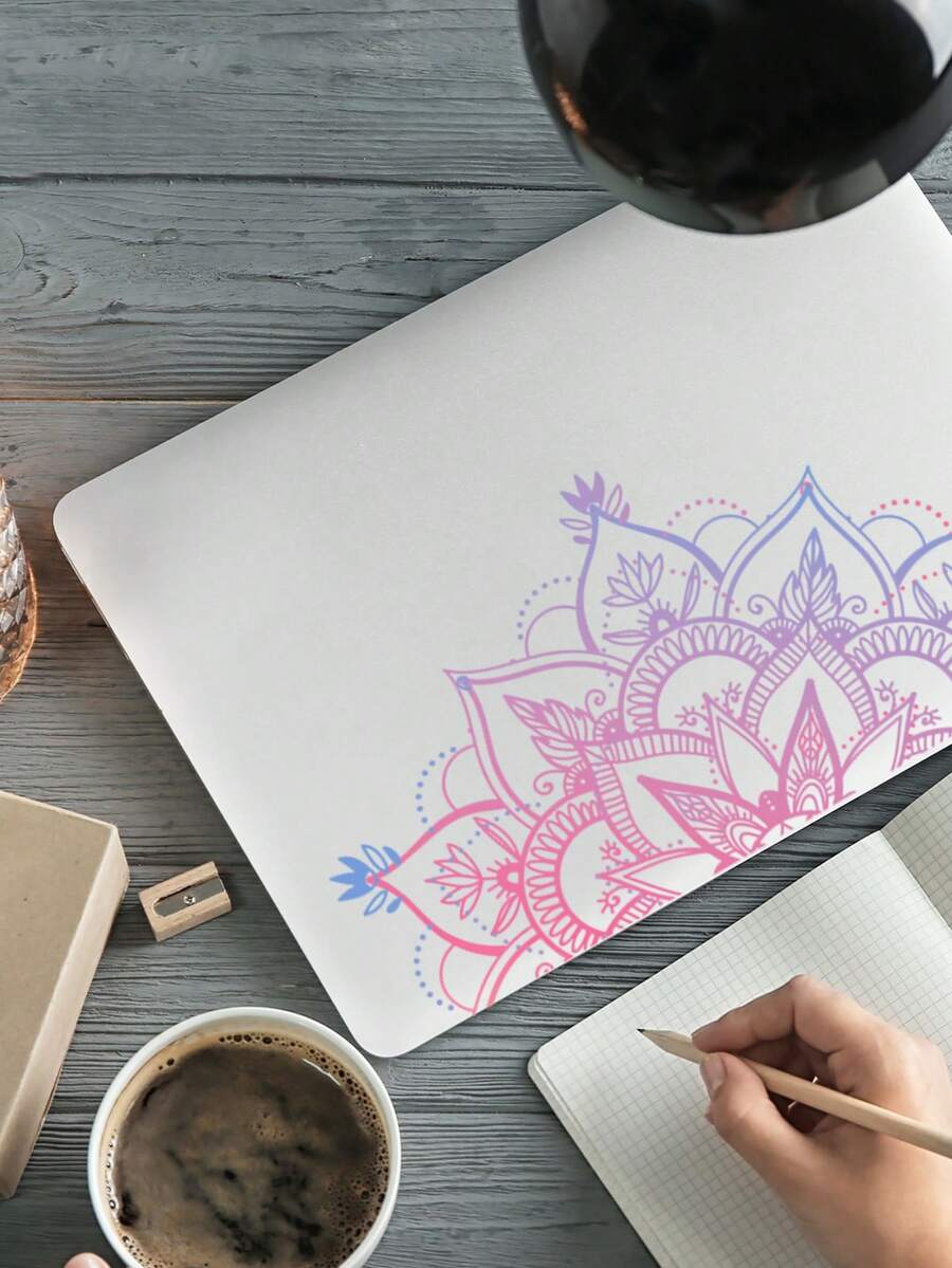 SUPSTICKER 1pc Mandala Pattern PVC Partial Decorative Laptop Sticker, Self-Adhesive DIY Notebook Sticker