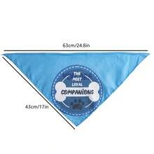 创意宠物蓝骨围巾，适用于中小型犬/猫牵引绳三角围巾，宠物围巾，宠物配件，口水围兜，狗围巾 - 藍色 - 查看 5