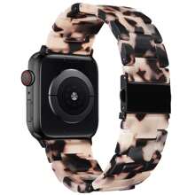 Compatible With Apple Watch Band 49mm 46mm 45mm 44mm 42mm 41mm 40mm 38mm Thin Light Resin Strap Bracelet With Stainless Steel Buckle Replacement Compatible With IWatch Series SE Series 10 9 8 7 Ultra 6 5 4 3 2 1 For Women Men