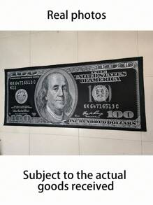 1pc Creative Dollar Pattern Doormat/Carpet - Non Slip, Machine Washable, Suitable For Kitchen, Laundry, Bedroom, Bathroom - High-End Crystal Velvet Dollar Pattern Carpet, Washable, Polyester Carpet/Doormat, Suitable For Living Room, Bedroom, Kitchen And Corridor - Woven Interior Carpet, Providing Enhanced Comfort And Durability, Suitable For Home And Office Decoration, Fashionable Home Decoration/Room Decoration, Bedroom Carpet