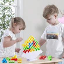 48Pcs Balance Stacking Game. Tetra Tower Board Game For Kids &Adults, Family Parties, Travel, And Team Building - Holiday Gifts For Halloween Fall - Multicolor - View 4