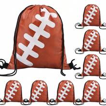 5pcs Sports Drawstring Bags, Football/Rugby/Basketball Styles, Water-Resistant Polyester Children Backpack - Multicolor - View 8