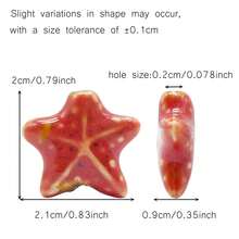 10 件釉面陶瓷珠，海星隔珠 2 毫米孔贝壳，适用于手链、耳环和项链，DIY 海滩珠宝和工艺品 - Sea Star Beads - 查看 28