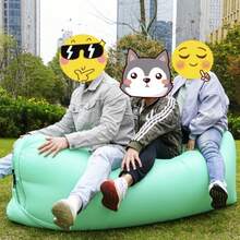 1 pieza Sofá inflable, Sofá para exteriores, Sofá perezoso portátil, Sofá de aire, Saco de dormir inflable plegable - Multicolor - Ver 5