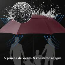 Paraguas de Sombrilla con Protección Paraguas de Pro-Line Resistente al Viento Paraguas con Construcción de Fibra de Vidrio Sombrilla Ligero Resistente al Agua(Negro) - Rojo - Ver 11