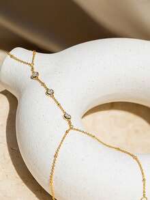Fashion Minimalist Rhinestone Pearl Finger Chain Chic Hypoallergenic Design Daily Office Party Stackable Accessories Fashionable Elegant All-Season Finger Chain Daily Wear Finger Chain Simple Stylish Party Finger Chain Minimalist Versatile Gift Finger Chain Minimalist Office Accessories Light Luxury Elegant All-Season Finger Chain - 金色 - 查看 7