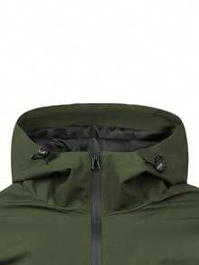 1 buc Jachetă de exterior cu glugă, rezistentă la vânt și impermeabilă pentru bărbați, haină funcțională pentru toamnă/iarnă