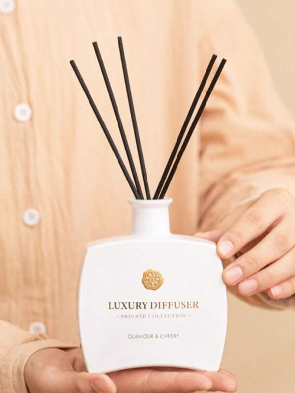 Conjunto de difusor de aromaterapia de alta qualidade, série preto e branco, 1 peça, óleo essencial misto de plantas naturais, difusor de fragrâncias de vime para decoração de casa, adequado para casamento, aniversário, dia dos namorados, presentes de Natal, festa de fim de ano, aplicável ao quarto, escritório, sala de estar, banheiro, remoção de odores