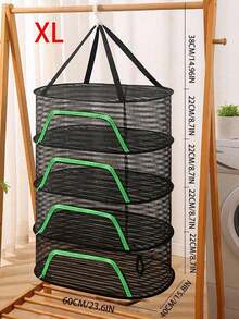 1 Secadora plegable de color verde, blanco y negro, para ropa, calcetines, bolsa de malla, artesanía de productos secos, a prueba de moscas, secado fresco, artesanía de almacenamiento - Multicolor - Ver 23