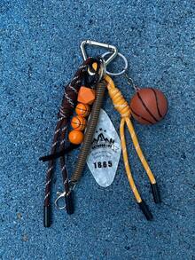 Original Design Sports Themed Keychain Bag Pendant Basketball Football Rugby Keychain Outdoor Travel Fashion Accessory Holiday Birthday Gift Backpack Decor Keychain For Bag Car Accessories For Women - Multicolor - View 10