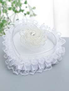 Western Wedding Supplies Mini Ring Box Wedding Bridal Ring Set White Heart Shaped Ring Pillow Ring Jewelry Box - Multicolor - View 13