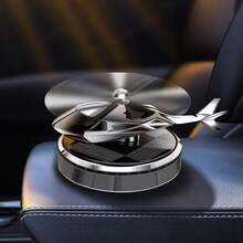 Car Air Freshener, Solar Energy Rotating Helicopter Aroma Diffuser Long Lasting Fragrance Perfume Cars Interior Decoration - Bạc - Xem 8