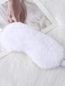 1pc Plush Satin-Like Blackout Breathable Elastic Band Design Sleep Mask, Multi-Scene Applicable, Multiple Color Options - Multicolor - View 13