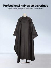 1pc Professional Salon Hair Cutting Cloth, Hair Salon Barber Hairdressing Cape, Hair Styling Hairdresser Apron, Non-Stick Hair Cutting Gown, Back To School, Travel Holiday Essentials, Hair Accessories For Women, Slick Back Brush, Barber Accessories, Hair Dryer, Hair, Barber, Hair Tools, Hair Products - Black - View 1