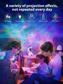 1 件宇航员投影灯，用 LED 灯装饰儿童卧室，天花板星空月亮星云效果，可调节亮度，带遥控器和按钮，USB 供电可变照明，适用于卧室、节日和派对装饰、客厅、办公室和派对装饰，理想的礼物选择，孩子们喜欢的生日礼物 - 彩色 - 查看 7