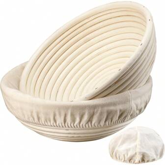 Bread Basket, Handmade Natural Rattan Bread Baskets, Oval Bread Baskets With Linen Lining, Round Rattan Basket, Natural Rattan Banneton, For Traditional Bread Making