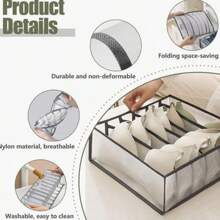 Bra Drawer Organizers, Underwear Wardrobe Organizers Divider, Storage Bins, Closet Organizers And Storage Boxes, Foldable Closet Storage Box For Underwear Bra Socks