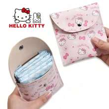 Sanrio Sanrio Hello Kitty Bolsa para armazenamento de absorventes internos, bolsa para guardanapos, bolsa para cosméticos, bolsa de armazenamento multifuncional à prova d'água, bolsa de maquiagem, material escolar de viagem, itens essenciais para viagem, bolsa de maquiagem, itens essenciais para o feriado, bolsas de maquiagem, organizador de maquiagem, presentes para mulheres, estampa de leopardo, salsicha, cachorro, para o feriado de inverno