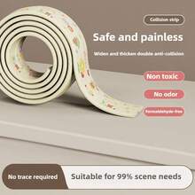 1 Roll Thick High Elastic Baby Collision Wall Sticker, Solve Full House Protection! [No Trace Adhesive] Printed NBR Foam Material, Self-Adhesive Wall Sticker, Home Corner Guard, Wall, Window Sill, Bed Head, Bed Edge Cushion Soundproof Anti-Collision Safety Guard, Essential For Baby & Kids Daily Life, Suitable For Home And Kindergarten - Multicolor - View 3