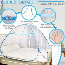 Tenda per zanzare a scomparsa per letti, portatile, con design pieghevole e fondo in rete, adatta per bambini e adulti in viaggio